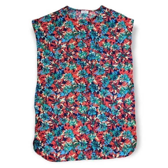 💥 LEPSIM LOWRYS FARM FLORAL MULTI COLOR TUNIC MINI DRESS WITH POCKETS SIZE M/L - Picture 6 of 8